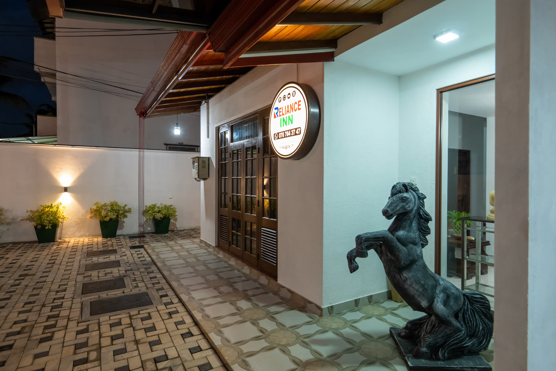 Entrance at night